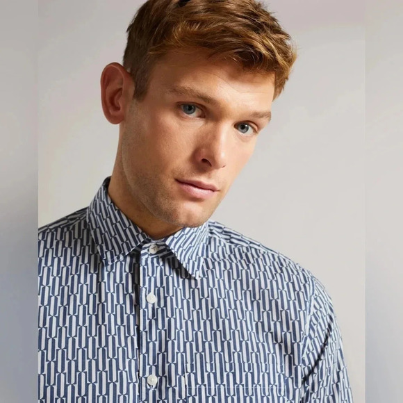 Ted Baker Shirt || Men’s Ruskin Long Sleeve Retro Sleeve Size 6 XXL - Picture 3 of 13